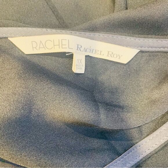 Rachel Rachel Roy Curvy Collection Black Dress Gray Back Size 1X - Picture 7 of 11